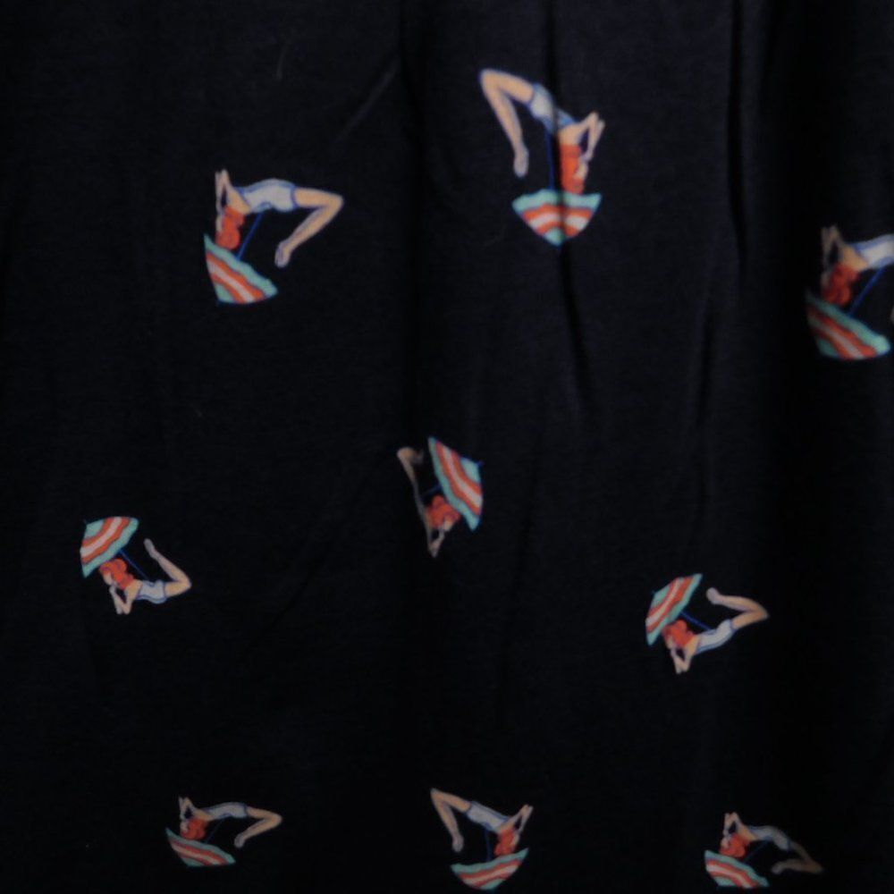 Boden Sz 10 Swimming Girls Print Navy Knit Dress EUC - Picture 4 of 4